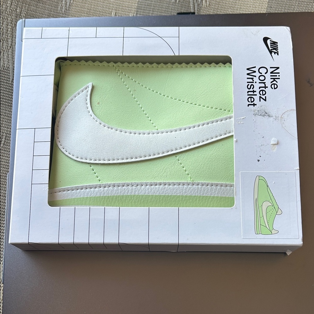 Nike Cortez Wristlet Wallet in White and Light Green